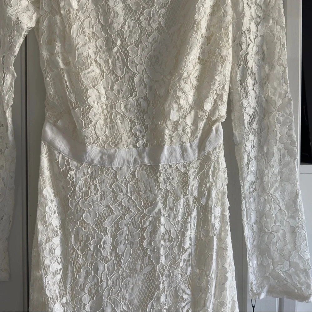 Reformation Hestia Lace Dress in Ivory Size 4 - Picture 6 of 10